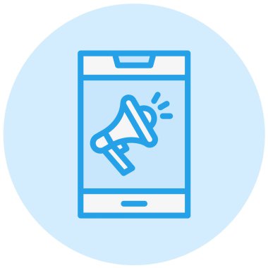 Mobil Pazarlama Vektörü Simgesi Tasarım İllüstrasyonu