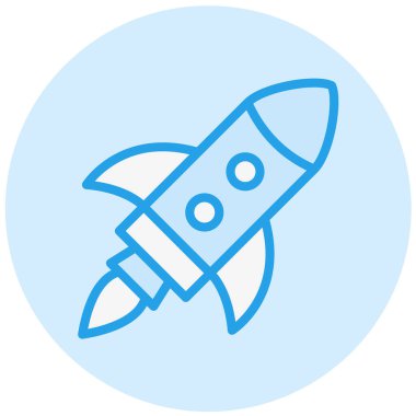 Roket Vektör Simgesi Tasarım Çizimi