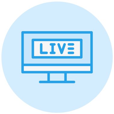 Canlı Yayın Vektörü Simgesi Tasarım İllüstrasyonu