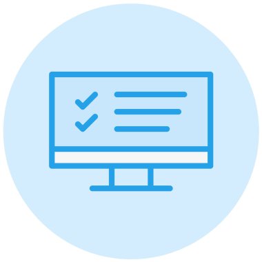 Çevrimiçi Anket Vektör Simgesi Tasarım İllüstrasyonu