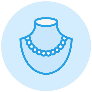 İnci gerdanlık Vektör Simgesi Tasarım İllüstrasyonu