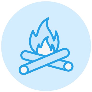 Şenlik Ateşi Vektör Simgesi Tasarım İllüstrasyonu