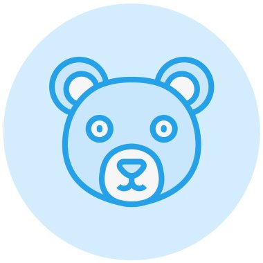 Ayı Vektörü Simgesi Tasarım İllüstrasyonu