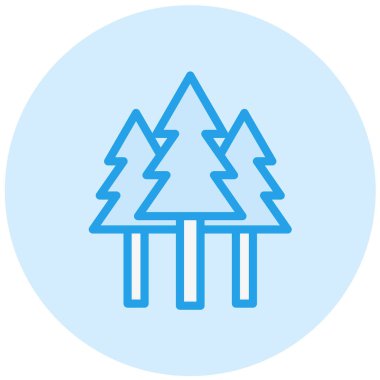 Orman Vektörü Simgesi Tasarım Çizimi