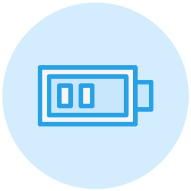 Yarısı Pil Vektör Simgesi Tasarım Çizimi