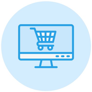 Çevrimiçi alışveriş vektörü Simge Tasarım İllüstrasyonu