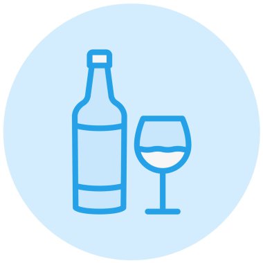 Şarap şişesi Vektör Simgesi Tasarım İllüstrasyonu