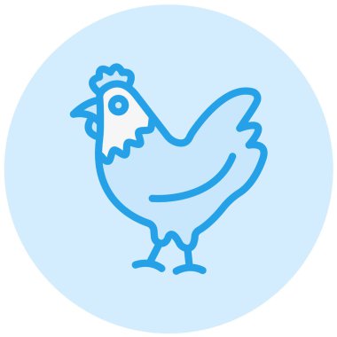 Tavuk Vektörü Simgesi Tasarım İllüstrasyonu