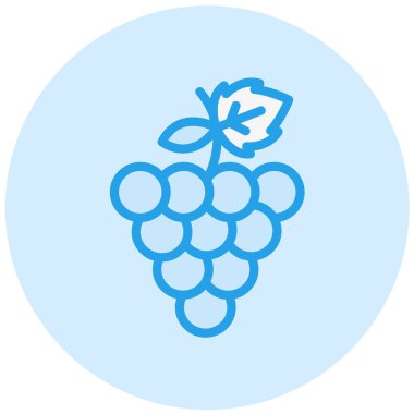 Üzüm Vektörü Simgesi Tasarım İllüstrasyonu