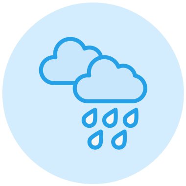 Yağmur Vektörü Simgesi Tasarım Çizimi