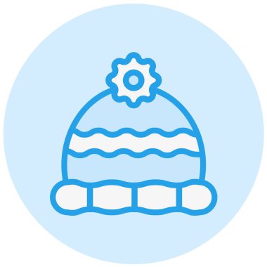 Kışlık Şapka Vektör Simgesi Tasarım İllüstrasyonu