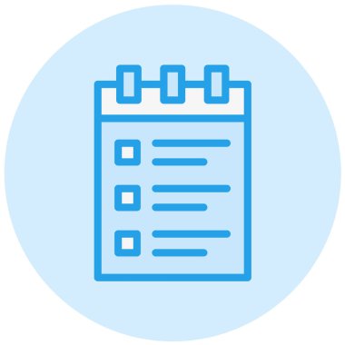 Not Defteri Vektör Simgesi Tasarım İllüstrasyonu