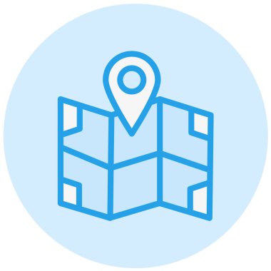 Harita Vektörü Simgesi Tasarım İllüstrasyonu