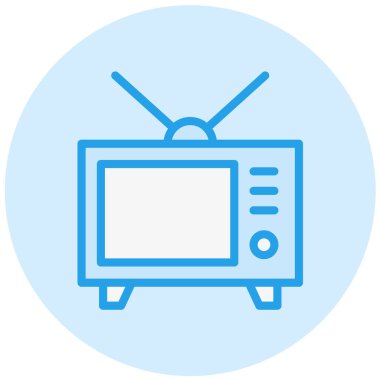 Televizyon Vektörü Simgesi Tasarım İllüstrasyonu
