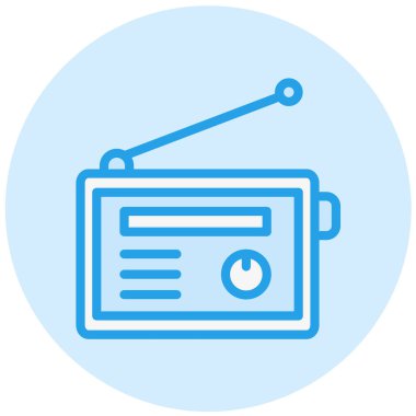 Radyo Vektörü Simgesi Tasarım İllüstrasyonu