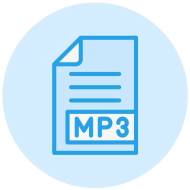 MP3 Vektör Simgesi Tasarım İllüstrasyonu