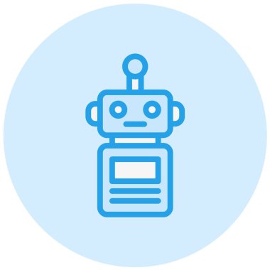 Robot Vektör Simgesi Tasarım Çizimi