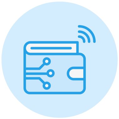 Dijital Cüzdan Vektörü Simgesi Tasarım İllüstrasyonu