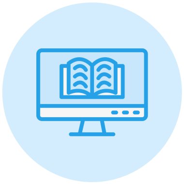 Çevrimiçi öğrenme Vektörü Simgesi Tasarım İllüstrasyonu