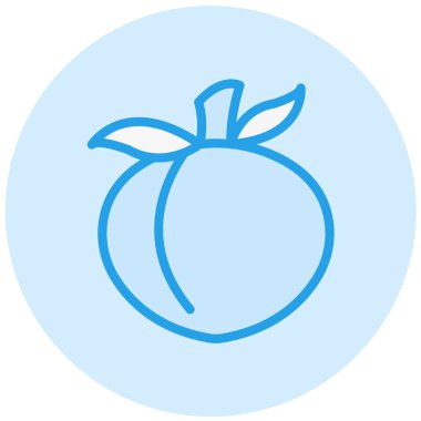 Şeftali Vektörü Simgesi Tasarım İllüstrasyonu