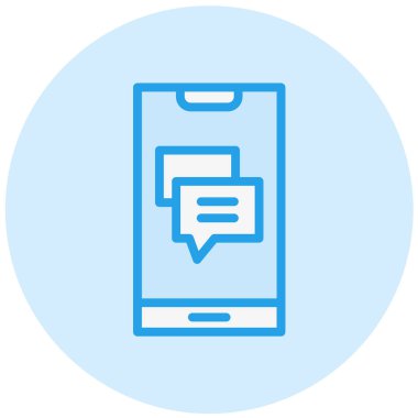 Sohbet Vektörü Simgesi Tasarım İllüstrasyonu