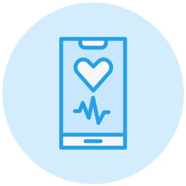 Kalp Hızı Vektör Simgesi Tasarım Çizimi