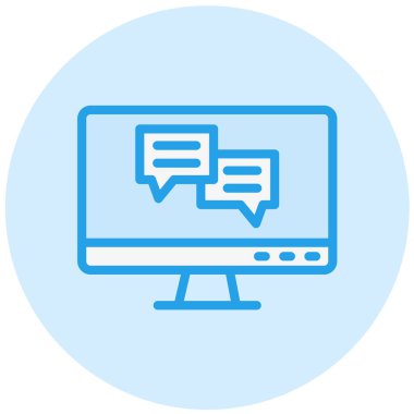 Çevrimiçi sohbet Vektör Simgesi Tasarım İllüstrasyonu