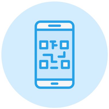 QR Kod Vektörü Simge Tasarımı İllüstrasyonu