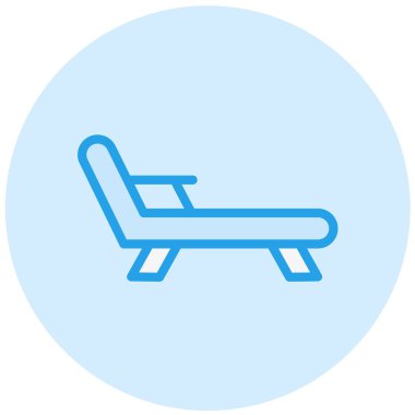 Güverte Sandalyesi Vektör Simgesi Tasarım Çizimi