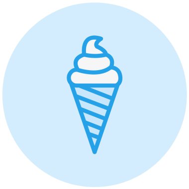 Dondurma Vektör Simgesi Tasarım Çizimi