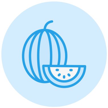 Karpuz Vektör Simgesi Tasarım Çizimi