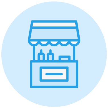 Yiyecek standı Vektör Simgesi Tasarım Çizimi