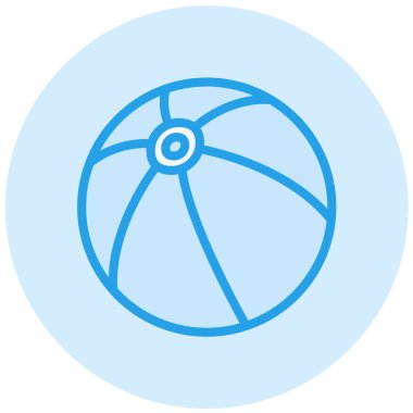 Plaj Topu Vektör Simgesi Tasarım Çizimi