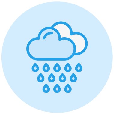 Yağmur Vektörü Simgesi Tasarım Çizimi