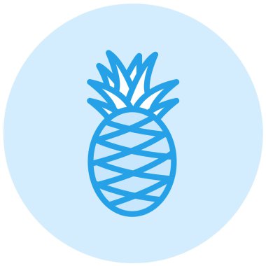 Ananas Vektörü Simgesi Tasarım İllüstrasyonu