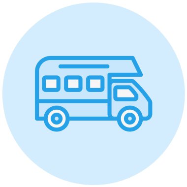 Kamp Van Vector Simgesi Tasarım İllüstrasyonu