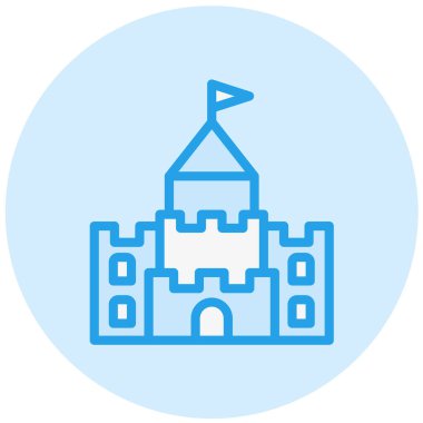 Kum Kalesi Vektör Simgesi Tasarım İllüstrasyonu