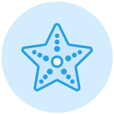 Yıldız Balığı Vektör Simgesi Tasarım Çizimi