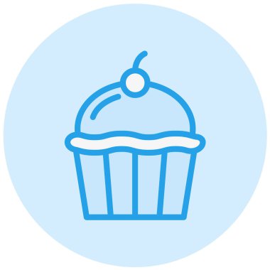 Cupcake Vektör Simgesi Tasarım İllüstrasyonu