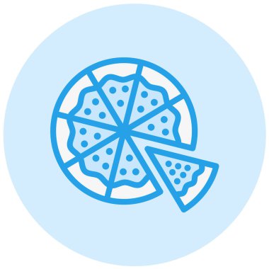 Pizza Vektörü Simgesi Tasarım İllüstrasyonu
