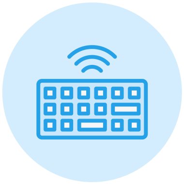 Kablosuz Klavye Vektör Simgesi Tasarım İllüstrasyonu