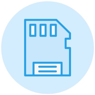 Mikro Sd Vektör Simgesi Tasarım İllüstrasyonu