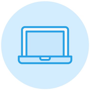 Laptop Vektör Simgesi Tasarım Çizimi
