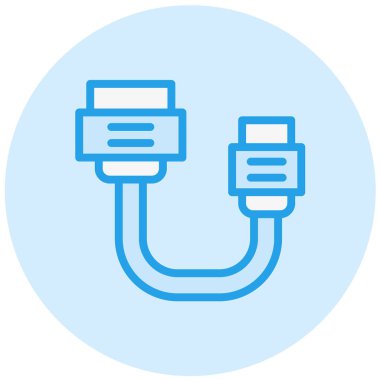 Sata Kablo Vektör Simgesi Tasarım İllüstrasyonu