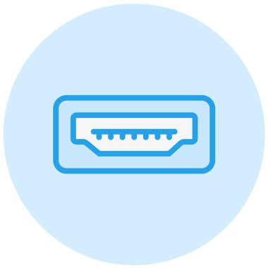 Usb Port Vektör Simgesi Tasarım İllüstrasyonu