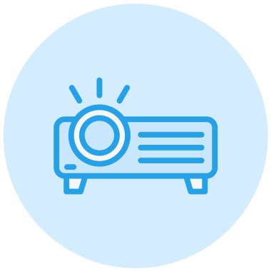 Projektör Vektör Simgesi Tasarım İllüstrasyonu