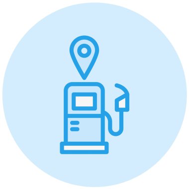 Benzin İstasyonu Vektör Simgesi Tasarım İllüstrasyonu