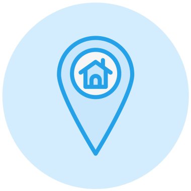 Ev Konumu Vektör Simgesi Tasarım İllüstrasyonu