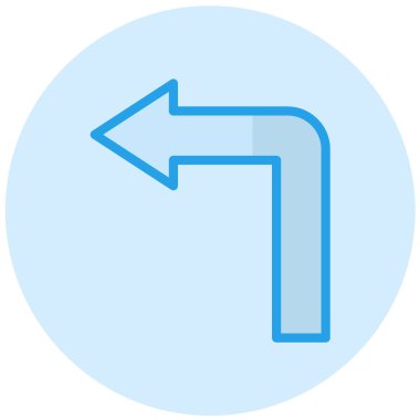 Sola Döndür Vektör Simgesi Tasarım İllüstrasyonu