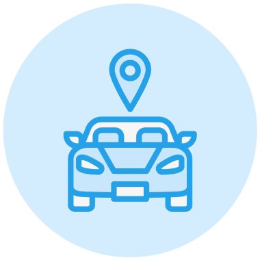 Araba Vektörü Simgesi Tasarım İllüstrasyonu